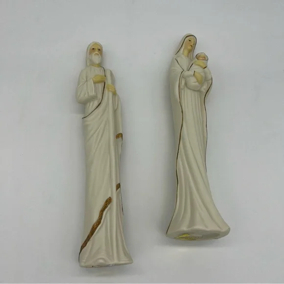 VTG Carlton Cards Nativity Set Mary Joseph Baby Jesus Porcelain Figurines - Picture 5 of 11